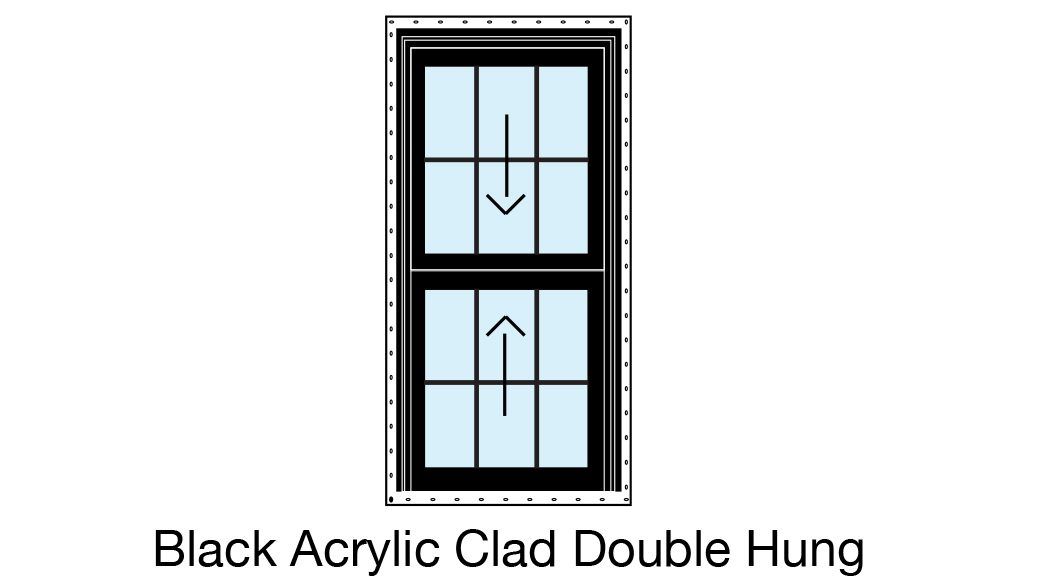 Black Acrylic Clad Double Hung