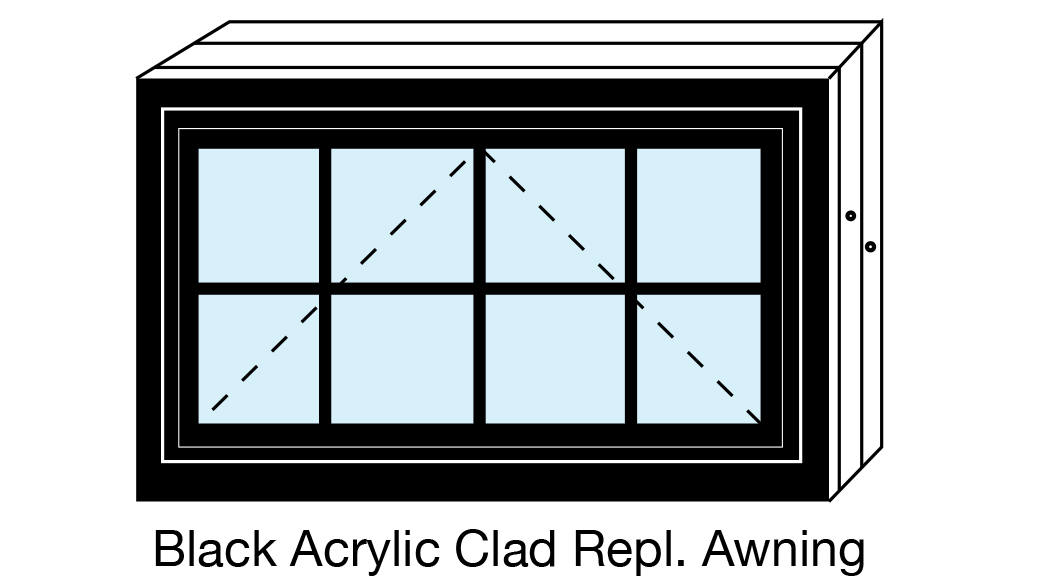 Black Acrylic Clad Replacement Awning