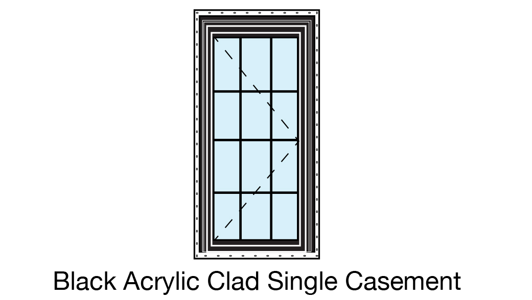 Black Acrylic Clad Single Casement