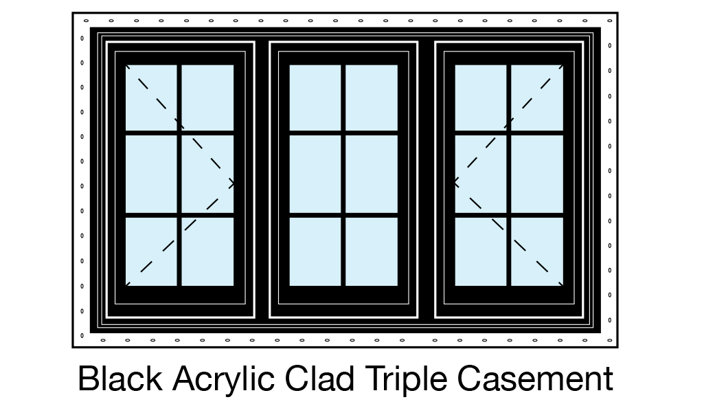 Black Acrylic Clad Single Casement